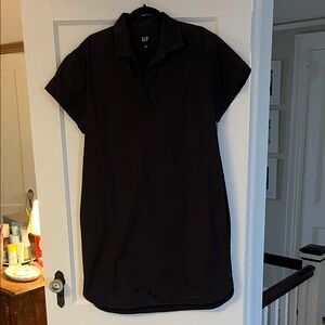 GAP Black Popover Shirt Dress